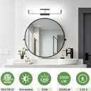 24 Inch Bathroom Vanity Light 2500LM, 5700K Daylight White Modern Bathroom Light Dimmable, AC 120V 25W Matte Black LED Vanity Lighting Fixtures Wall Sconce ETL Certified, 1Pack