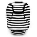 ACRABROS Car Seat Covers for Babies,All Season Infant Carseat Cover Canopy for Boys and Girls,Stretchy Adjustable Peeping Window with Mesh Cover,Warm Breathable Universal,Black White Stripe