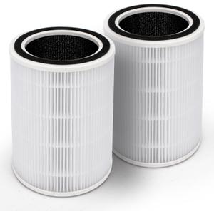 HAP604 Replacement Filters Compatible with ECOSELF HAP604 Air Purifier, 3-In-1 High-Efficiency Filter with Activated Carbon Filtration System, 2 Pack, White