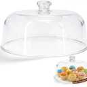 Jolitac 11-Inch Clear Acrylic Cake Dome – Round Cake Stand Cover, Cake Cover Lid for Cake Stand, Shatterproof, Lightweight Display Cover for Desserts, Pastries, and Food Serving Trays