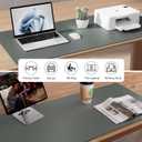 Aothia Leather Desk Pad Protector, Office Desk Mat, Large Mouse Pad, Non-Slip PU Leather Desk Blotter, Laptop Desk Pad, Waterproof Desk Writing Pad for Office and Home (Jungle Green, 31.5" x 15.7")