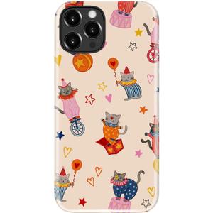 DEENAKIN for iPhone 16 Pro Max Case Cute,Aesthetic Circus Cat Colorful Clown Kitten Fun Phone Case, Compatible with Magsafe, Trendy Retro Western Protective Slim Silicone Phone Cover for Women Girls