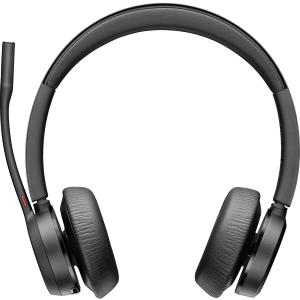 Poly - Voyager 4320 UC Wireless Headset (Plantronics) - Headphones with Boom Mic - Connect to PC/Mac via USB-C Bluetooth Adapter, Cell Phone via Bluetooth - Works with Teams, Zoom & More, Black
