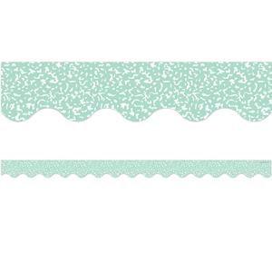 3 x Teacher Created Resources Composition Green Scalloped Border Trim (TCR9314)
