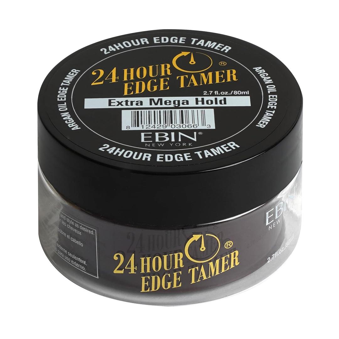 EBIN NEW YORK 24 Hour Edge Tamer, Extra Mega Hold, 2.7 Oz - No Flaking, No White Residue, Shine, Moisture and Prevent Breakage with Castor Oil