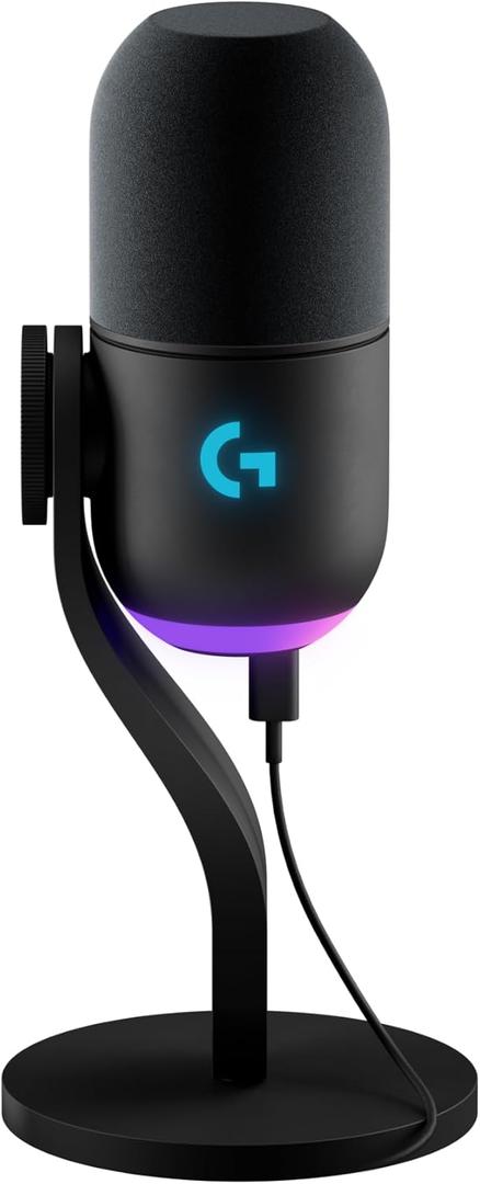 Logitech G Yeti GX Dynamic RGB Gaming Microphone with LIGHTSYNC, USB Mic for Streaming, Supercardioid, USB Plug and Play for PC/Mac - Black