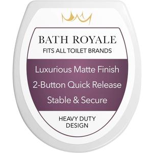 Bath Royale Slow Close Toilet Seat Round BR283-00 Heavy Duty & Scratch Resistant, Fits All Toilet Brands, MasterSuite Series