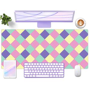 METEOROCK Checkered Desk Pad Protector, Non-Slip PU Leather Desk Mat, Waterproof Laptop Computer Desk Keyboard Mat, Easy Clean Office Laptop Desk Pad, Desktop Mat for Work Home, 35.4" x 15.7"