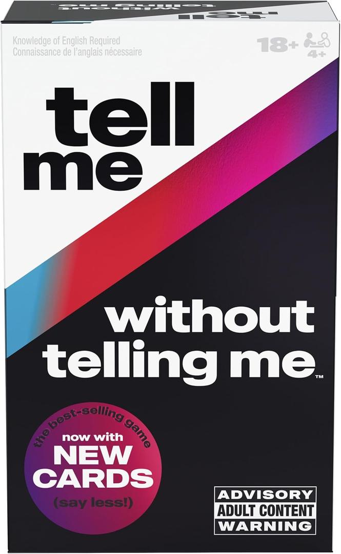 Spin Master Games, Tell Me Without Telling Me, 2025 Edition with New Cards, The Viral Adult Party Game for Friendsgiving, Galentine's Day Party, Adult Card Game, 4+ Players, for Ages 18 & Up