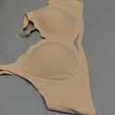 OEAK Womens Wireless Bras Scalloped Push Up Bralettes No Underwire Supportive Tshirt Bra Seamless Comfortable Everyday Bras,L