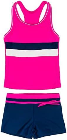 PROALLO Little Girls' Summer Swimwear Two Piece Boyshort Tankini Kids Swimsuit, 3XL, Pink PROALLO Little Girls' Summer Swimwear Two Piece Boyshort Tankini Kids Swimsuit, 3XL, Pink