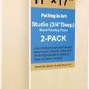 Unfinished Birch Wood Canvas Panels Kit, Falling in Art 2 Pack of 11x17 Studio 3/4 Deep Cradle Boards for Pouring Art, Crafts, Painting, and More