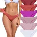 ANLIQI Modal Underwear Women Supersoft Bikini Panties for Women Pack Hi Cut Hipster Breathable Comfy Stretchy Ladies Undies, 6 piece, L 