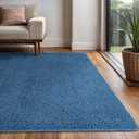 Area Rug 3x5 Blue Washable Indoor Rug Solid Non Slip Easy to Clean Non Shedding Indoor for Living Room Bedroom Kitchen Dining Room or Hallway (3 X 5 Blue)