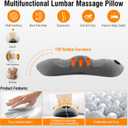 3-in-1 Electric Lumbar Support Pillow with Heat & Massage, Ergonomic Memory Foam Lower Back Massager for Pain Relief Deep Tissue, Smart Air Lift Technology, Ideal for Car/Bed/Sleeping/Office Chair