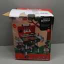 Kids Play Kitchen Toys, Kids BBQ Grill Playset with Smoke Sound Light, 2-Layer Barbecue Toy with Wheel, Outdoor Play Grill Toys for Toddlers 3-5, Play Food Toys Cooking Set, Birthday Gift for Boy Girl (Black and Red)