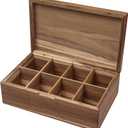 Acacia Wood Tea Bag Organizer, Tea packet Storage Boxes 8 Compartments, Teabag Accessories Gift Box, TeaBags Chest, Teabag Holder Containers