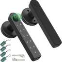 Fingerprint Door Knob Biometric Door Lock with Code Keyless Entry Door Handle for Bedroom Home Hotel Office Apartment Black