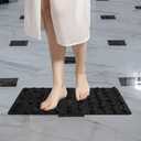 Attikee Foot Massage Mat for Plantar Fasciitis & Heel Pain Relief - Non-Electric Acupressure Pad - Office & Home Reflexology Floor Mat - Durable Rubber Foot Pain Relief Mat, 20'' x 11.8 '' (Black-prism)