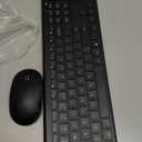 Wireless Keyboard and Mouse Combo for Windows, 2.4G Full-Sized External Cordless Computer Keyboard Mouse Combo for Laptop PC Desktop Chrome Mac, Number Pad 1600 DPI Silent Mouse USB Receiver (Black)