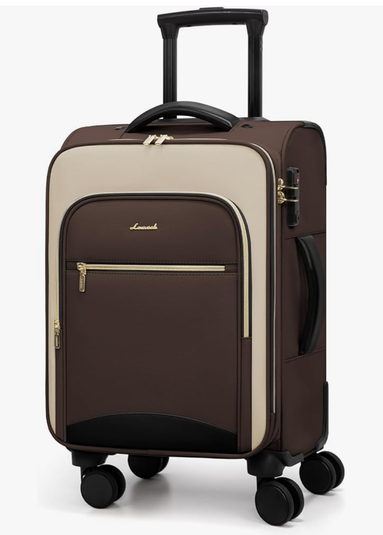 LOVEVOOK Carry On Luggage 22x14x9 Airline Approved, 20 Inch Softside Suitcases with Wheels, Lightweight Spinner Carry on Suitcase with TSA Lock, Water-Resistant Large Capacity Luggage for Travel