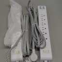 2 Pack Power Strip, 12FT Long Extension Cord, Surge Protector with 6 Outlets and 4 USB Ports (2 USB C), Flat Plug Overload Protection, Extension Cord 10+ ft, Wall Mount for Home Office Dorm College