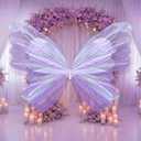 SmoothNovelty 47 Inch Giant Butterfly Party Decoration Large Mariposas Grandes para Decor Big 3D Silk Butterfly Backdrop for Birthday Party Wedding Photo Booth(Purple, Classic Style)
