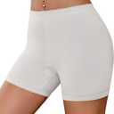 Avidlove Women's Slip Shorts for Under Dresses Seamless Under Shorts Smooth Shaping Boyshorts Panties Anti Chafing Underwear (White)