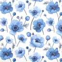 Blue Anemone Flower Dishwasher Magnet Cover Water Resistant Refrigerator Magnetic Cover Kitchen Decor 23" W x 26" H Inch, one size