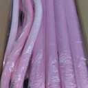 Ferraycle 4 Pcs Stainless Steel Pink Stanchions Post Queue 38 Inch, 5 ft Velvet Rope Carpet Ropes and Poles, Control Barriers for Wedding Birthday Party Decorations Sand Injection Hollow Base Set