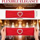 150 Pieces Chair Sashes & Bows - Stretch Spandex Chair Cover Band with Buckle for Wedding, Hotel Banquet, Birthday Party & Home Bulk Decorations (Red)