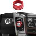 RT-TCZ for RAM Gear Shift Knob Ring Trim Cover Fit for RAM 2013-2017 for Dodge Durango 2014-2017 Red Interior Accessories Aluminum Alloy