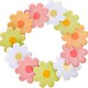 AnyDesign 40Pcs Boho Daisy Paper Plates Disposable Groovy Party Plates 7 In Summer Floral Food Tray Dessert Plate for Wedding Birthday Baby Shower Party Supply