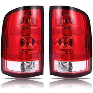 Tail Lights for 2007 2008 2009 2010 2012 2013 GMC Sierra, GMC Sierra 1500 2500HD 3500HD, Tail Light Assembly Driver & Passenger Side Taillights, Sierra Brake Rear Lamp, Red, 1 Pair
