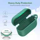 R-fun for AirPods Pro 3 Case (2025), Soft Silicone Protective Case Cover Compatible with Apple AirPods Pro 3rd Generation (USB-C Cable) for Women Men with Cleaning Kit and Keychain, Pine Green