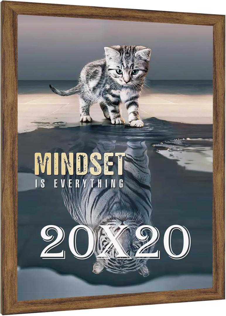 20x20 Frame Rustic Brown, Distressed 20x20 Picture Frame, Art Pic Hanging Poster Frame, 20 by 20 Gallery Family Concert Portrait Wall Photo Frame Anniversary/Birthday/Wedding/Thank you/Christmas Gift