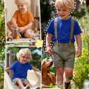 Custoneei 2 Pack Toddler Boys Short Sleeve Shirts, 2-Color, 18-24 Months