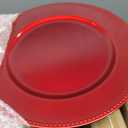 REWOMC 50 Pcs Red Charger Plates Bulk, 13" Round Beaded Chargers