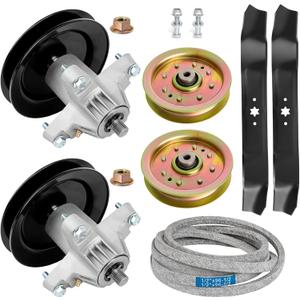 42 Inch Mower Deck Rebuild Kit for C ub Cadet LT1042, H uskee LT4200, T roy-Bilt Pony, White Outdoor LT542G 542H, Includes 2 Spindle 918-04456, 2 Blade 742-0616, Belt 754-04060, 2 Idler 956-04129