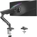 Single Monitor Desk Mount, 13-32 inch Adjustable Gas Spring Monitor Arm, Computer Display Stand Holder with Clamp and Grommet Base, Fits 4.4 to 22lbs Screens, VESA Mount Bracket, Black, Freelift Pro