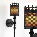 Candle Sconces Set of 2 Long Wall Candle Holder Large Black Gothic Vintage Wall Sconce Decoration for Dining Room, Living Room, Office, Bathroom