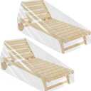 Klmnop 2-Pack Plastic Patio Chaise Lounge Cover, Waterproof Pool Lounge Chair Furniture Cover Heavy Duty 80"L x 28"W x 30"H for Outdoor(Clear)