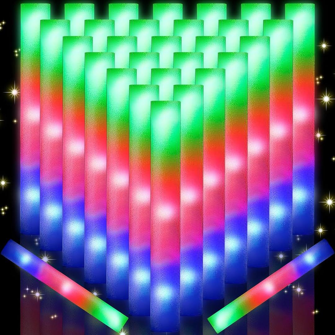 217 PCS Glow Sticks Bulk Party Pack, Foam Glow Sticks, Glow In The Dark Party Supplies, Foam Light up Sticks with 3 Modes Colorful Flashing, Foam Glow Sticks Bulk for Wedding, Party, Birthday, Raves