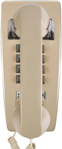 Sangyn Retro Wall Phones for Landline with Loud Mechanical Ringer Vintage Wall Mount Phone with Volume Adjustable Old Fashioned Corded Landline Telephone for Home School Hotel Office, Beige