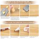 Laminate Floor Repair Kit with Heat Pen, 11 Color Wood Vinyl Floor Furniture Repair Kit Linoleum Repair Hard Wax Touch Up Marker Cover Scratches, Stains