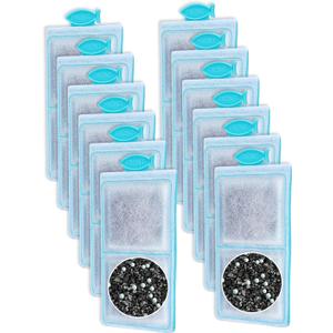 12 Pack Fish Tank Filter Compatible with Top Fin PF-S Filter Cartridge, Upgraded PF-S Aquarium Filter Cartridge Compatible with Top Fin PF10 Power Filters Activated Carbon & Zeolite
