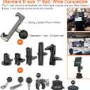 1 Inch/25mm Ball Mount Phone Holder Compatible with RAM mounts B Size Double Socket Arm for Car Bike Motorcycle Phone Mount with 1" Ball