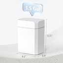 ELPHECO Bathroom Trash Can with Lid 2 Pack Motion Sensor Slim Garbage Can Waterproof Smart Small Trash Bin for Bathroom, Kitchen, Office, Bedroom, Living Room, Toilet (White, 3.5 + 4.5 Gallon)