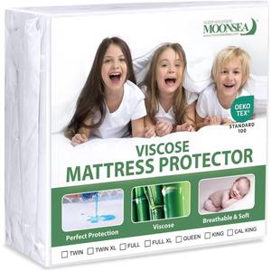 Waterproof Mattress Protector Twin Size, Skin Friendly and Breathable Twin Mattress Cover for Kids, Viscose Jersey Mattress Pad with 14" Deep Pocket