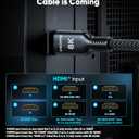 Highwings Long HDMI Cable 20 FT, 10K 8K 4K Ultra HD High Speed 2.1 HDMI Cable 48Gbps Braided Cord-4K@120Hz 8K@60Hz, DTS:X, HDCP 2.2&2.3, Dynamic HDR 10 Compatible with Roku TV/PS5/HDTV/Blu-ray